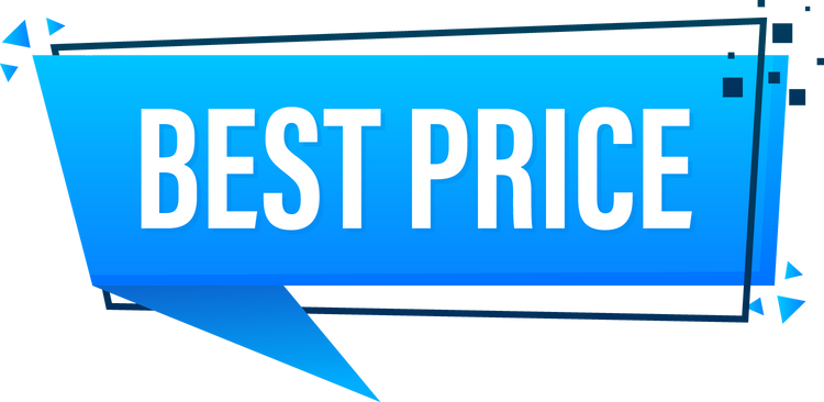 Best price text on blue banner, advertising, vector illustra